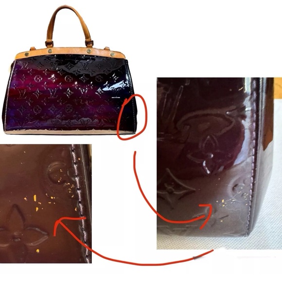 SOLD! Authenticated Louis Vuitton Monogram Vernis Brea MM Handbag in Amarante - Picture 10 of 14